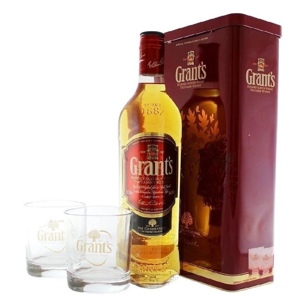 Whisky Grant's William + 2 szklanki 40% 700 ml Puszki