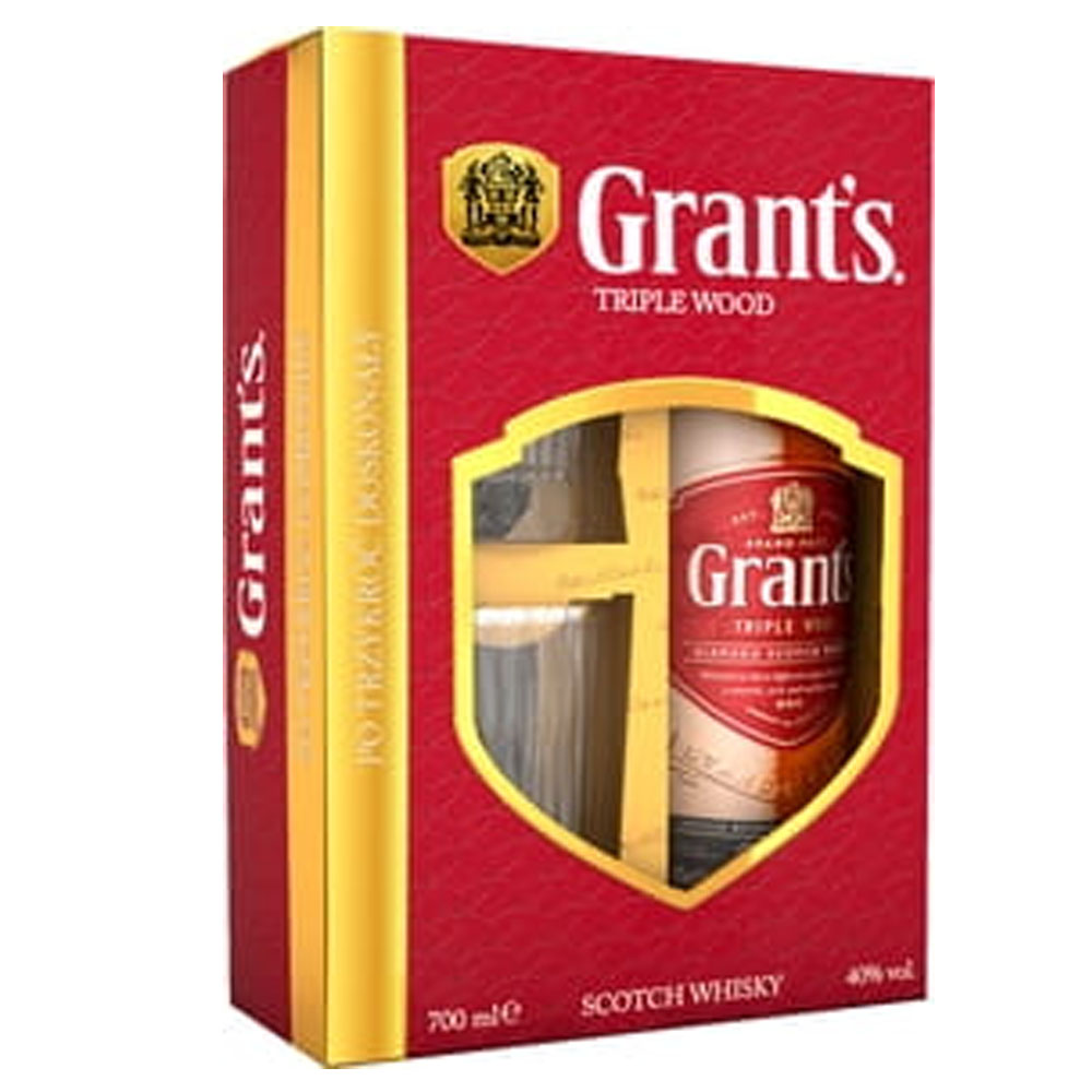 Whisky Grant's Triple Wood + 2 szklanki 40% 700 ml