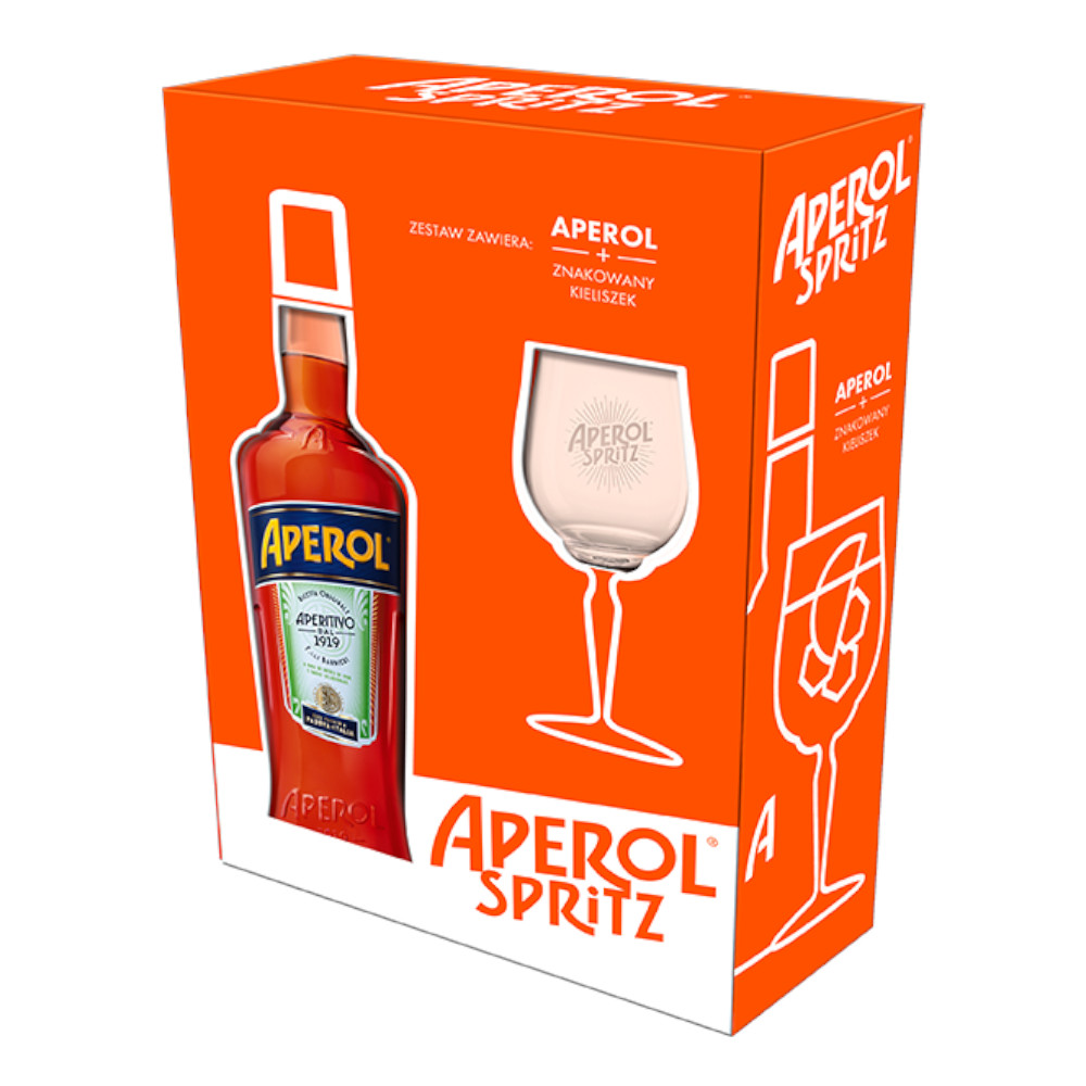 Likier Aperol Aperitivo + Kieliszek 11% 700 ml
